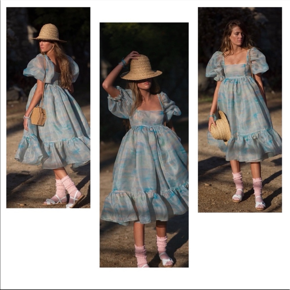 NEW NWT Selkie Renoir Sky French Puff Dress